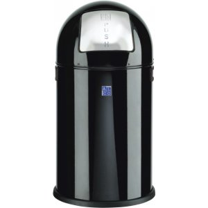 Cos Metalic Cu Capac Bombat, Forma Rotunda, 20 Litri, Alco - Negru