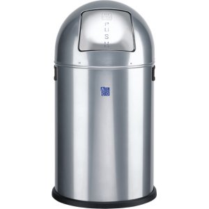 Cos Metalic Cu Capac Bombat, Forma Rotunda, 20 Litri, Alco - Argintiu