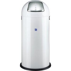 Cos Metalic Cu Capac Bombat, Forma Rotunda, 52 Litri, Alco - Alb