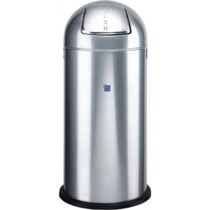 Cos Metalic Cu Capac Bombat, Forma Rotunda, 52 Litri, Alco - Argintiu