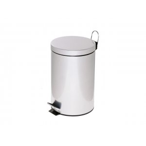 Cos Metalic Cu Pedala Si Capac, Forma Rotunda, 12 Litri, Alco - Argintiu