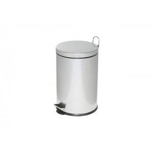 Cos Metalic Cu Pedala Si Capac, Forma Rotunda, 20 Litri, Alco - Argintiu