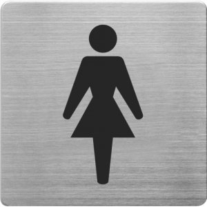 Placuta Cu Pictograma Alco, Din Otel Inoxidabil, Imprimate Cu Negru - Toaleta Femei Placuta Cu Pictograma Alco, Din Otel Inoxidabil, Imprimate Cu Negru - Toaleta Femei