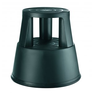 Taburet Plastic Cu Rotile, Pentru Rafturi Inalte, Alco - Negru