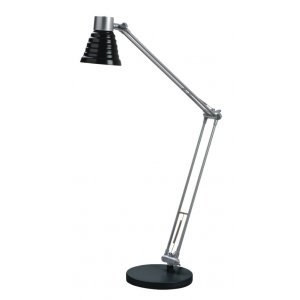 Lampa De Birou, Max.40w, Cu Brat Dublu Articulat, Alco - Negru/argintiu
