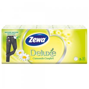 Servetele Nazale Zewa Deluxe Camomile, 3 Straturi, 10 Pac/Set Servetele Nazale Zewa Deluxe Camomile, 3 Straturi, 10 Pac/Set