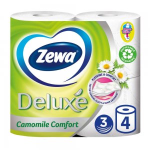 Hartie Igienica Zewa Deluxe Camomile Comfort, 3 Straturi, 4 Buc