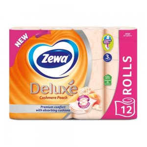 Hartie Igienica Zewa Deluxe Cashmere Peach, 3 Straturi, 12 Buc Hartie Igienica Zewa Deluxe Cashmere Peach, 3 Straturi, 12 Buc