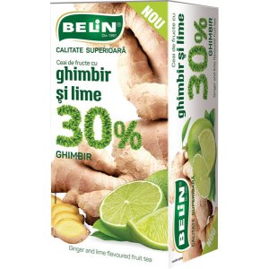 Ceai Belin Fructe 30% Ghimbir Si Lime, 20 Pliculete