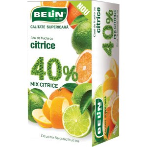 Ceai Belin Fructe 40% Mix Citrice, 20 Pliculete