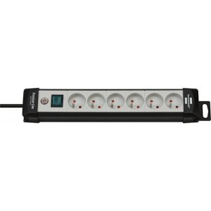 Prelungitor Brennerstuhl Premium, 6 Prize Cu Impamantare, Cablu 3 M, Intrerupator - Negru/gri