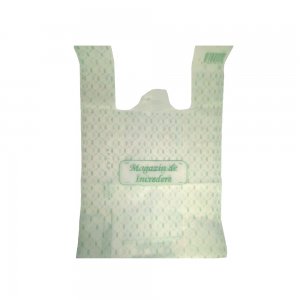 Set 50 Pungi Biodegradabile Albe, Model Imprimat, Dimensiune 24x6x44 cm, Grosime 17 MIC, Ambalaje Ecologice, Set de Pungi Biodegradabile cu Model, Pungi Clasice, Set de Pungi Albe