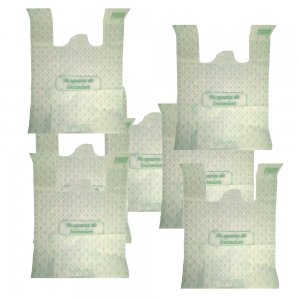 Set 500 Pungi Biodegradabile Albe, Model Imprimat, Dimensiune 30x9x60 cm, Grosime 23 MIC, Pungi Biodegradabile, Sacose din Plastic Bio, Pungi ECO, Plase Ecologice, Sacose Biodegradabile din Porumb, Saci Biodegradabili, Sacose Tip Maieu Bio