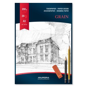 Bloc Desen A3, 20 File - 200g/mp, Aurora Grain - Carton Alb Bloc Desen A3, 20 File - 200g/mp, Aurora Grain - Carton Alb