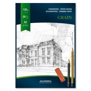 Bloc Desen A3, 20 File - 120g/mp, Aurora Grain - Carton Alb Bloc Desen A3, 20 File - 120g/mp, Aurora Grain - Carton Alb