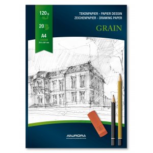 Bloc Desen A4, 20 File - 120g/mp, Aurora Grain- Hartie Alba Bloc Desen A4, 20 File - 120g/mp, Aurora Grain- Hartie Alba