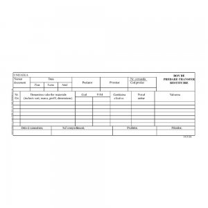 Bon de Predare Transfer Restituire 1/3 A4, 100 File/Carnet - Tipizate Nepersonalizate Bon de Predare Transfer Restituire 1/3 A4, 100 File/Carnet - Tipizate Nepersonalizate