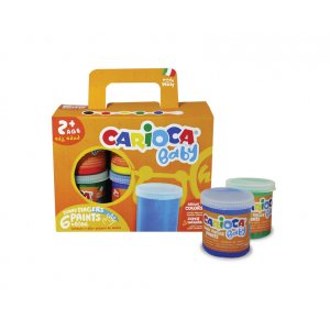 Tempera Super Lavabila, Pentru Pictura Cu Mana, 6 Culori X 80ml/set, Carioca Baby Finger Paint 2+