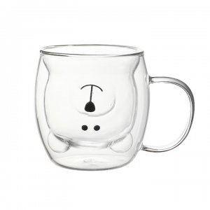 Cana Termorezistenta Cu Perete Dublu Din Sticla, Model Ursulet, Capacitate 250 Ml, Transparent Cana Termorezistenta Cu Perete Dublu Din Sticla, Model Ursulet, Capacitate 250 Ml, Transparent