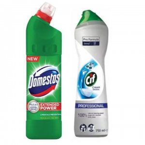 Pachet Promo: Domestos Pine 750 Ml + Cif Cream Professional Original 750 Ml Pachet Promo: Domestos Pine 750 Ml + Cif Cream Professional Original 750 Ml