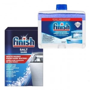 Pachet Promo: Finish Solutie Curatare Masina Vase Regular 250ml + Finish Sare Speciala Pentru Masina De Spalat Vase, 1.5 Kg, Solutie Pudra Pachet Promo: Finish Solutie Curatare Masina Vase Regular 250ml + Finish Sare Speciala Pentru Masina De Spalat Vase, 1.5 Kg, Solutie Pudra