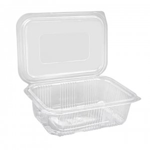 Caserola De Unica Folosinta Cu Capac Atasat Din Pet, Cantitate 1250 Ml, 100 Buc/set, Culoare Transparenta Caserola De Unica Folosinta Cu Capac Atasat Din Pet, Cantitate 1250 Ml, 100 Buc/set, Culoare Transparenta