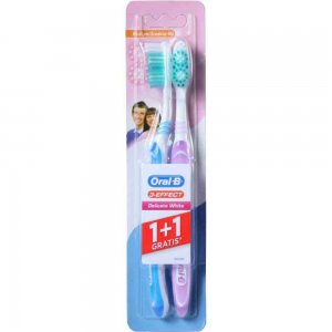 Periuta de Dinti Oral-B Delicate White 3Effect 40 Medium, 1+1 Gratis