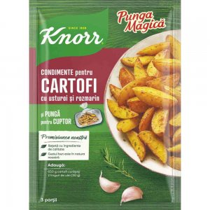 Punga Magica Knorr cu Condimente, pentru Cartofi la Cuptor cu Usturoi si Rozmarin, 30 g Punga Magica Knorr cu Condimente, pentru Cartofi la Cuptor cu Usturoi si Rozmarin, 30 g