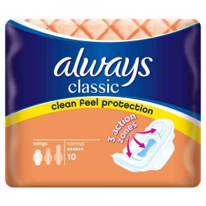 Absorbante Periodice Always Classic Normal Plus, Cantitate 10 Buc/Pachet