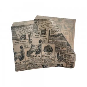 Coltare din Hartie Hamburger Model Ziar, Dimensiune 16.5x17 cm, Hartie Kraft MG Natur 50 g/mÂ², 2000 Buc/Bax