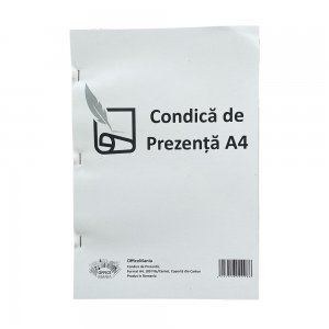 Condica Prezenta A4, Fata-Verso, 100 File/Carnet - Formular Tipizat pentru Pontaj Angajati Condica Prezenta A4, Fata-Verso, 100 File/Carnet - Formular Tipizat pentru Pontaj Angajati