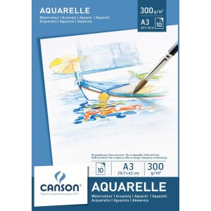 Bloc Desen A3, 10 File - 300 G/mp, Pentru Acuarele, Canson Aquarelle Bloc Desen A3, 10 File - 300 G/mp, Pentru Acuarele, Canson Aquarelle