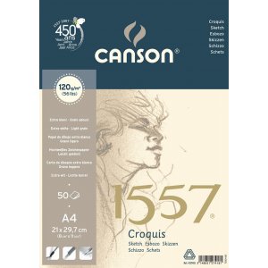 Bloc Desen A4, 50 File - 120 G/mp, Cu Spirala, Pentru Schite Creion, Canson Croquis Bloc Desen A4, 50 File - 120 G/mp, Cu Spirala, Pentru Schite Creion, Canson Croquis