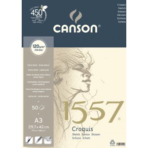 Bloc Desen A3, 50 File - 120 G/mp, Cu Spirala, Pentru Schite Creion, Canson Croquis Bloc Desen A3, 50 File - 120 G/mp, Cu Spirala, Pentru Schite Creion, Canson Croquis