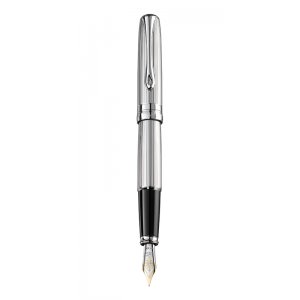 Stilou Diplomat Excellence A2, Cu Penita M, Aurita 14kt. - Guilloche Chrome