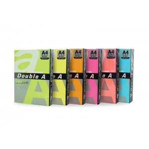 Hartie Color Pentru Copiator A4, 80g/mp, 100coli/top, Double A - 5 Culori Intense Asortate