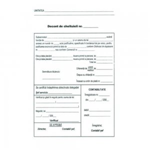 Decont de Cheltuieli A5, 100 File/Carnet, Fata/Verso - Formular Gestionare Cheltuieli Decont de Cheltuieli A5, 100 File/Carnet, Fata/Verso - Formular Gestionare Cheltuieli