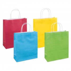 Punga Cadou, Hartie Kraft 120gsm, Culori Uni, 25x30x10cm, Donau Home - Culori Asortate