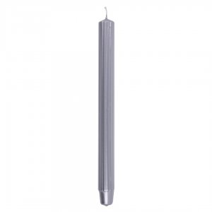 Lumanari Cu Dungi, Pentru Cina, Lacuite, 25 X 300mm, 4 Buc/set, Donau Home - Argintii