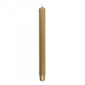 Lumanari Cu Dungi, Pentru Cina, Lacuite, 25 X 300mm, 4 Buc/set, Donau Home - Aurii