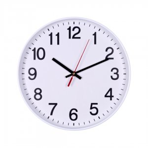 Ceas De Perete, 30 Cm, Cifre Arabe, Cadran Alb, Rama Plastic Alba, Donau