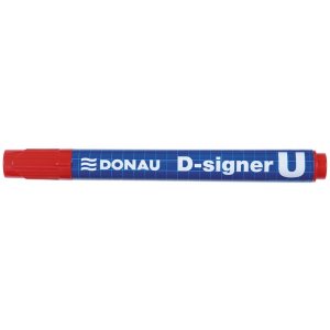 Permanent Marker, Varf Rotund 2-4mm, Corp Plastic, Donau D-signer U - Rosu Permanent Marker, Varf Rotund 2-4mm, Corp Plastic, Donau D-signer U - Rosu