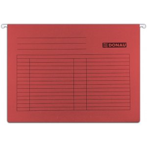 Dosar Suspendabil Cu Eticheta, Bagheta Metalica, Carton 230g/mp, 5 Buc/set, Donau - Rosu