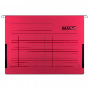 Dosar Suspendabil Cu Burduf Si Eticheta , Bagheta Metalica, 5 Buc/set, Donau - Rosu