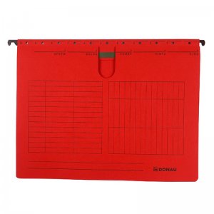 Dosar Suspendabil Cu Sina, Carton 230g/mp, Bagheta Metalica, 5 Buc/set, Donau - Rosu