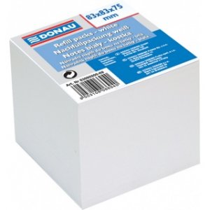 Rezerva Cub Hartie 83x83x75mm, Donau - Hartie Culoare Alba