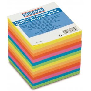 Cub Hartie 90x90x90mm, 700 File - Lipite Pe O Latura, Donau - Hartie Culori Asortate