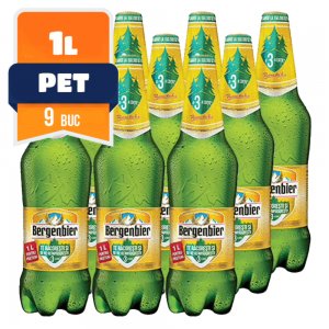 Bere BERGENBIER Blonda, 1L, PET, 9 Buc/Bax, Bere Bergenbier, Bere Blonda, Bere Pasteurizata, Bergenbier, Bergenbier Bere Blonda, Bere la Pet, Bax de Bere, Bere Blonda 1L