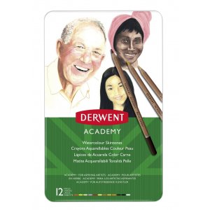 Creioane Acuarela Derwent Academy, Tonurile Pielii, 12 Buc/set, Diverse Culori Creioane Acuarela Derwent Academy, Tonurile Pielii, 12 Buc/set, Diverse Culori
