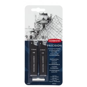 Rezerva Mine Si Radiere Derwent Professional, Pentru Creion Mecanic, Hb/2b 0.5 Mm, 30 Buc/set, Negru